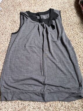 Sleeveless Gray Bow-Neck Women's Top